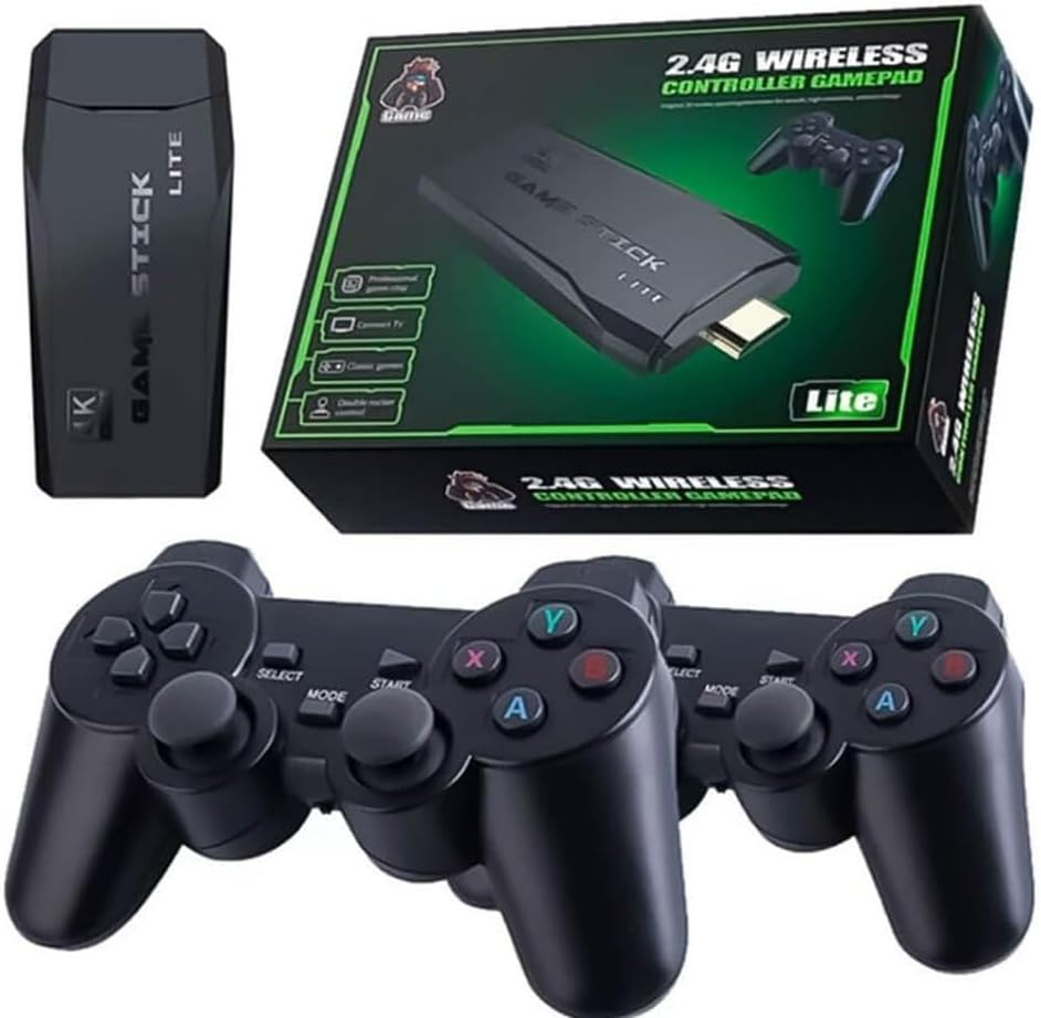 Game Stick Retrô 4K – 2 Controles Sem Fio + 10.000 Jogos